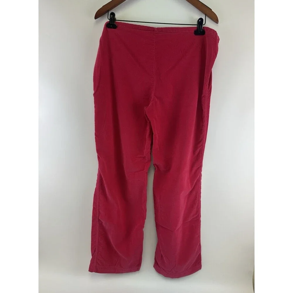 J Crew Pink Corduroy Pants Vintage Y2K Lightweight Drawstring Relaxed Womens Med